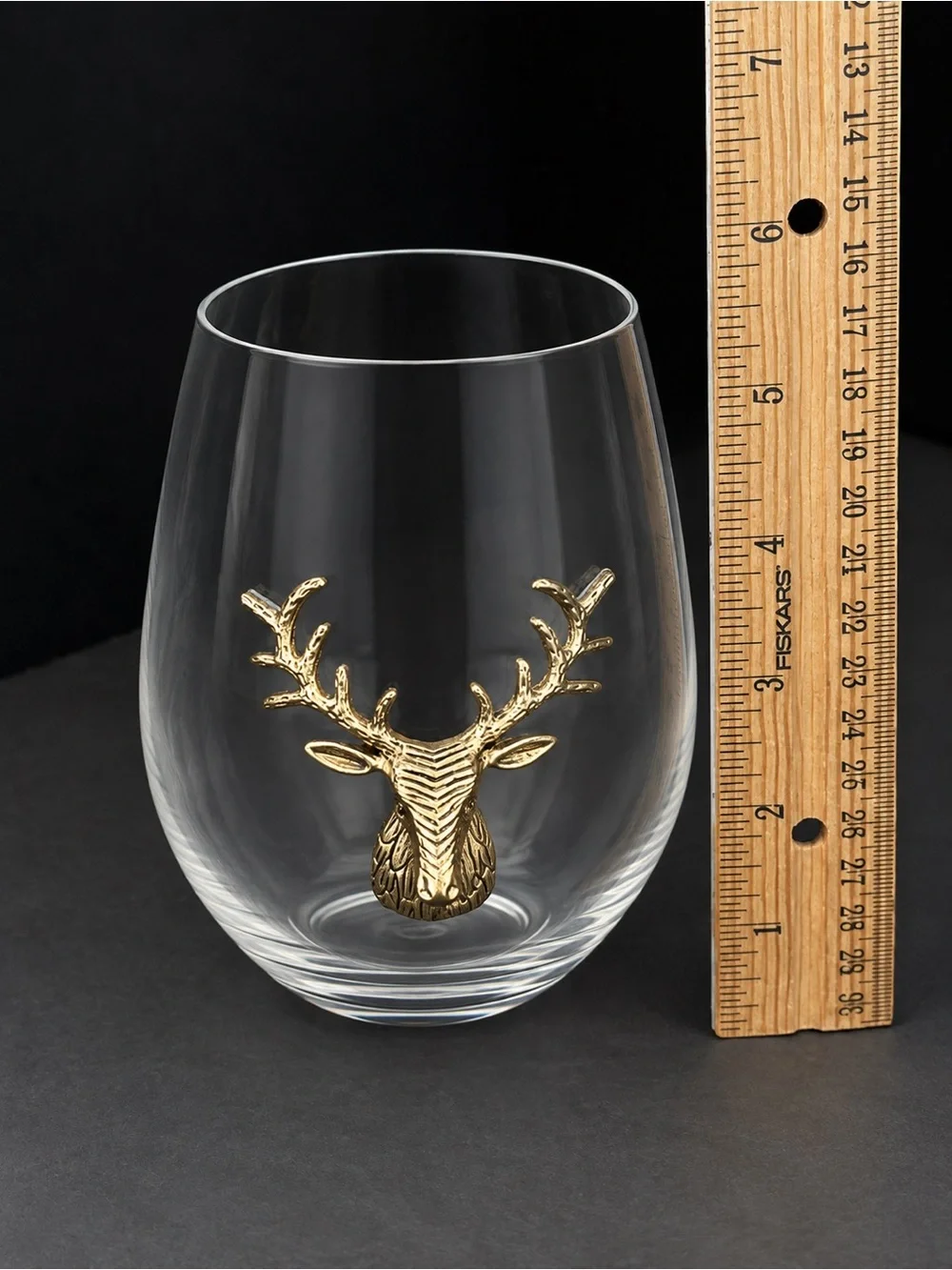 Vtg Gold Stag Stemless Barware Glasses Set of 6 – Lodge, Thanksgiving, Christmas